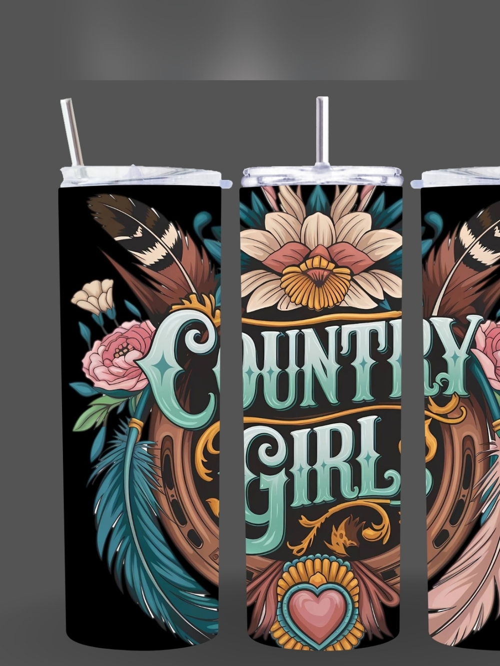 20oz Handmade Tumbler With Design Shown.